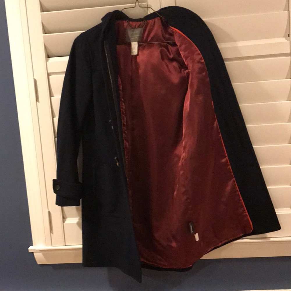 J. Crew Navy Wool Cashmere Coat - Picture 2 of 5
